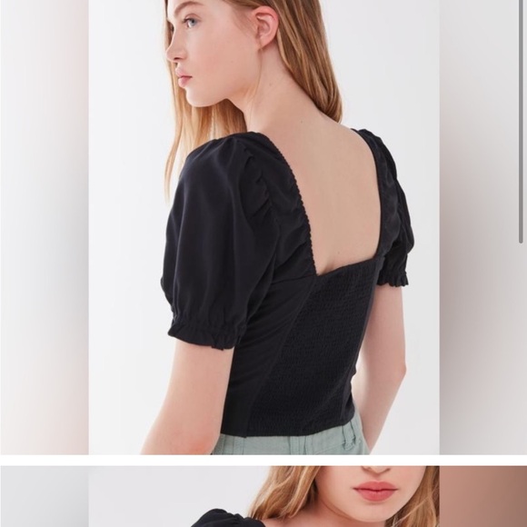 Urban Outfitters Black Cassia Puff Sleeve Top - Picture 3 of 5